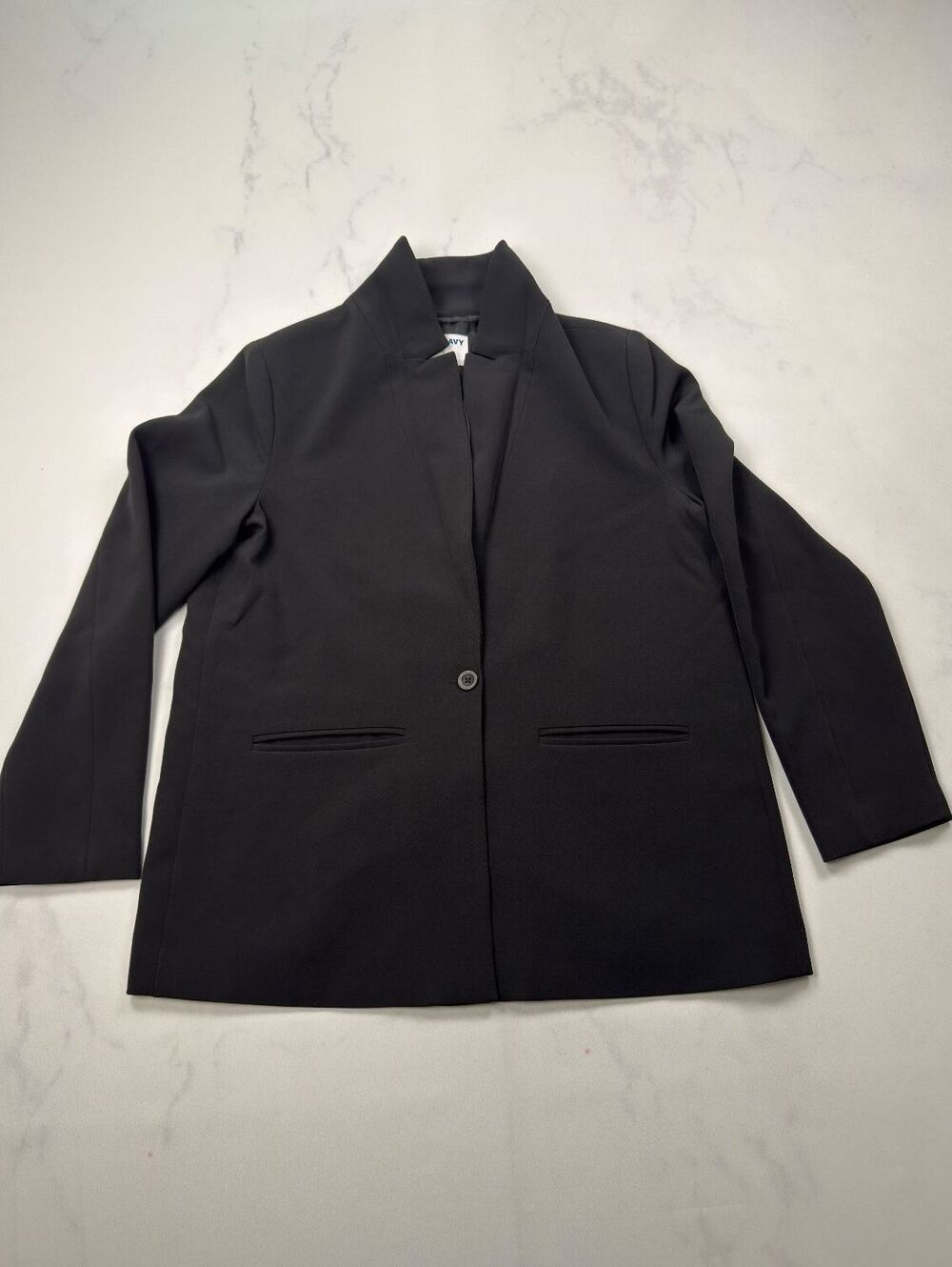 Old Navy Blazer Jacket Black 2010s Minimalist - Womens L